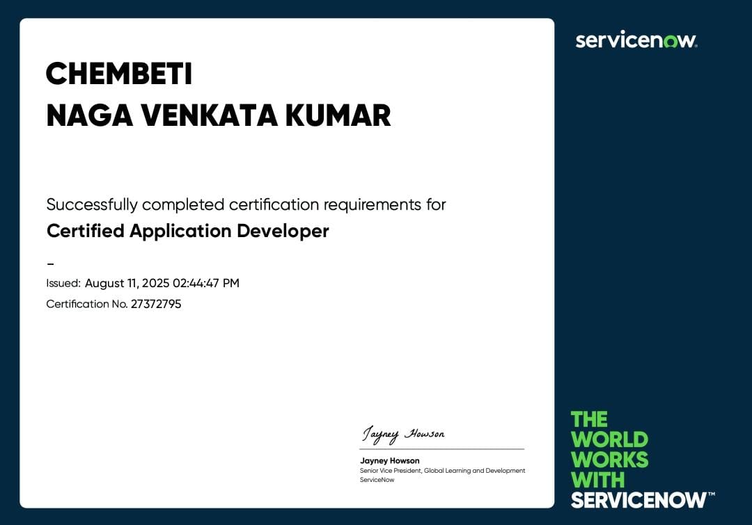 ServiceNow System Developer